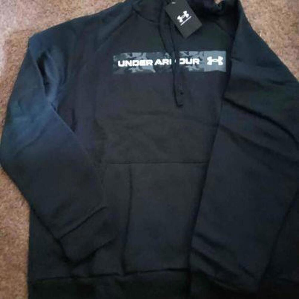 NEW MENS UNDER ARMOUR LOOSE HOODIE SWEATSHIRT BLACK SIZE XL